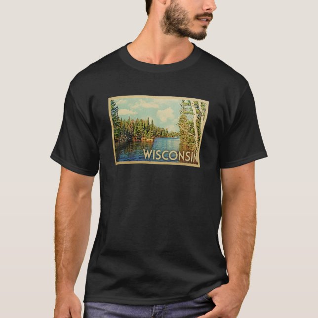 Camiseta Wisconsin Vintage Travel (Anverso)