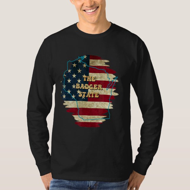 Camiseta Wisconsin Wi Us Flag Motto (Anverso)