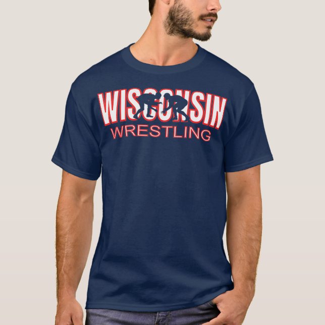 Camiseta Wisconsin Wrestler Team Coach Wrestler State (Anverso)