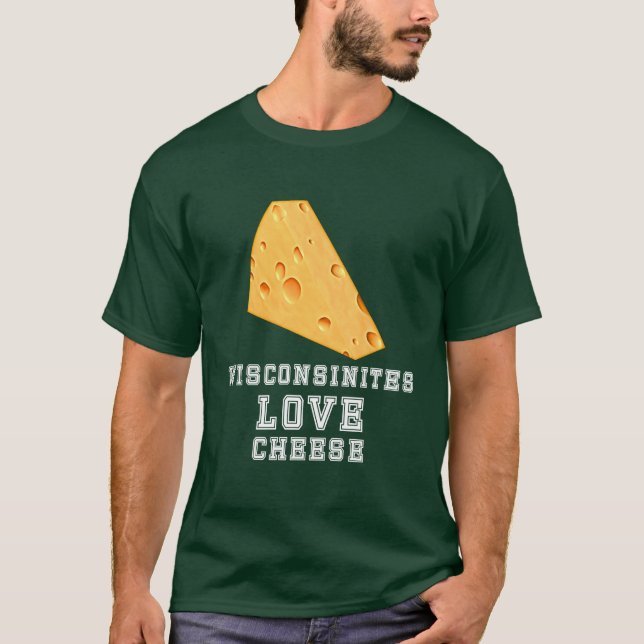 Camiseta Wisconsinites Ama El Queso Especial Font Unisex (Anverso)