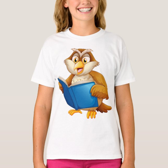 Camiseta Wise Owl Reading Book (Anverso)