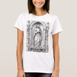 Camiseta Wise Sage Statue in Gothic Niche Coloring Page