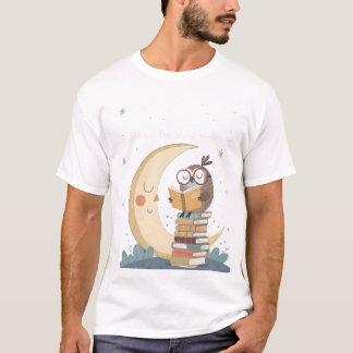 Camiseta Wise World Building Owl Moonlight Librarian T-Shi