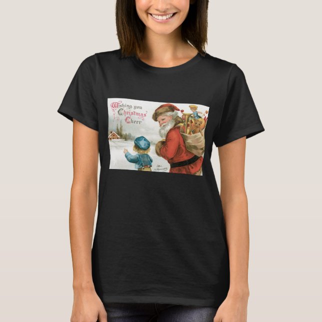 Camiseta Wishing You Christmas Cheer by Ellen Clapsaddle (Anverso)