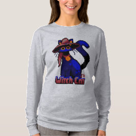 Camiseta Witch Cat Halloween pixel art