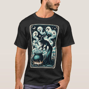 Camiseta Witch Ghost Cauldron Gothic Supernatural Tarot Car