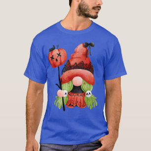 Camiseta Witch Gnome Halloween Estética Gótico Rojo Sombrío