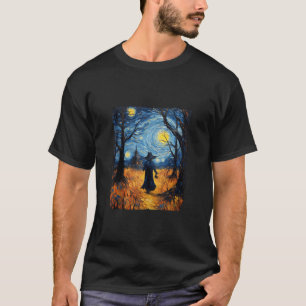 Camiseta Witch Halloween Starry Night Van Gogh Costue Art