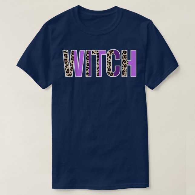 Camiseta Witch Leopard Design Witches Halloween Costume Des (Diseño del anverso)