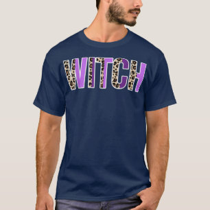 Camiseta Witch Leopard Design Witches Halloween Costume Des