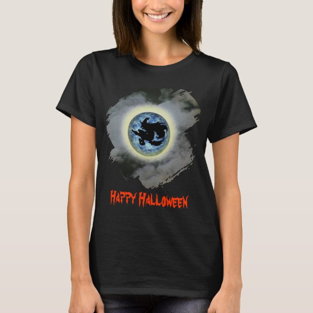 Camiseta Witch On Full Moon Funny Halloween  (Anverso)