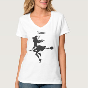 Camiseta Witch Riding Broom Halloween Thunder_Cove 