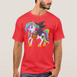 Camiseta Witch Riding Unicorn Funny Halloween, Halloween Co