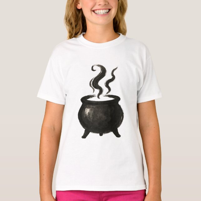 Camiseta Witch’s Brew – Minimalist Halloween Cauldron on  (Anverso)