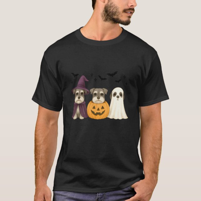 Camiseta Witch Schnauzer Halloween Schnauzer Dog Mom Dog Lo (Anverso)