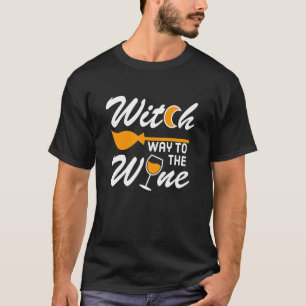 Camiseta Witch Way To The Wine Halloween For Women Wine