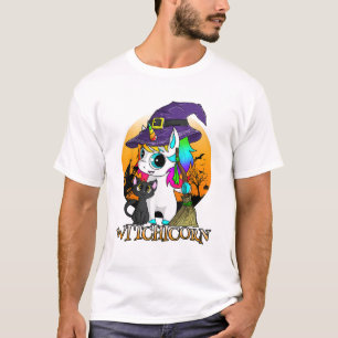 Camiseta Witchicorn Unicornio Bruja Halloween Gato Negro Na