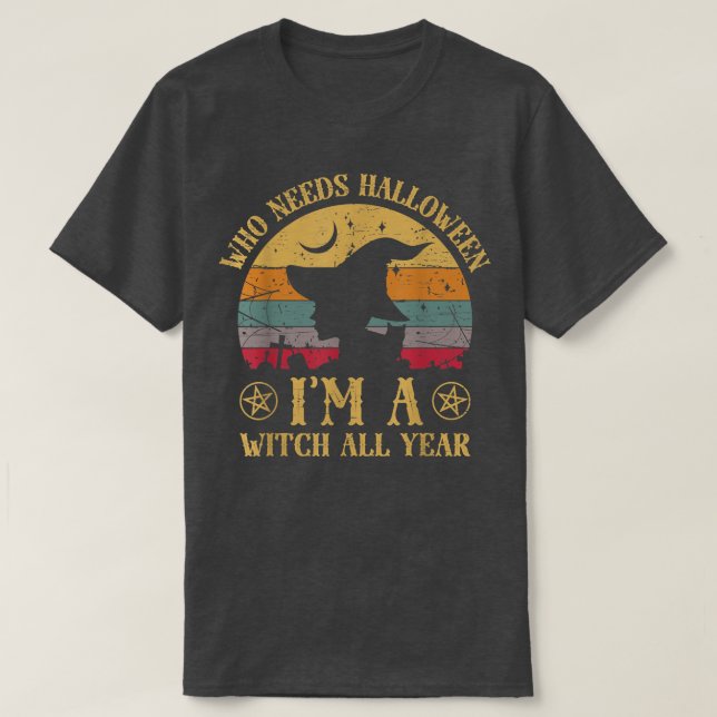 Camiseta Witchy Magic Spooky Witts Broomstick  (Diseño del anverso)