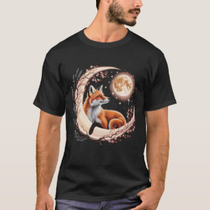 Camiseta Witchy Moon Cottagecore Estética Floral Fox Graph