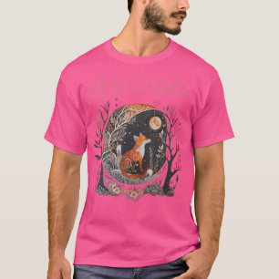 Camiseta Witchy Moon Cottagecore Floral Fox Arte estético