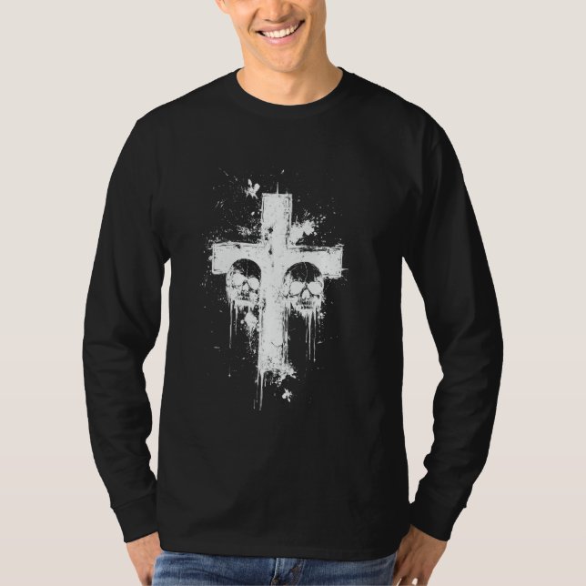 Camiseta Witchy Vibes Cross Gothic Aesthetic Occult Art (Anverso)