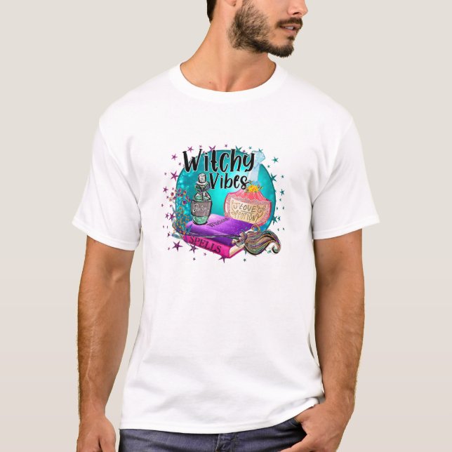 Camiseta Witchy Vibes Funny Halloween Magic Witchy (Anverso)