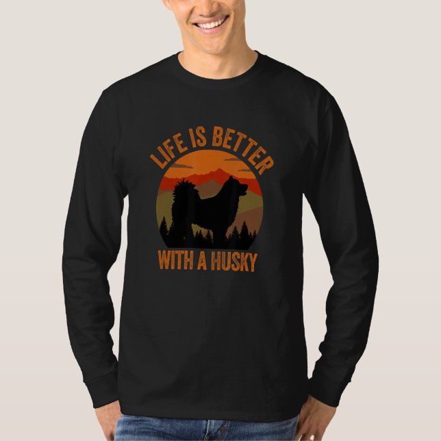 Camiseta With A Husky Country Vintage Dog (Anverso)