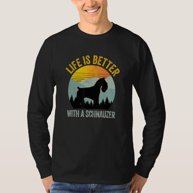 Camiseta With A Schnauzer Retro Summer Distressed (Anverso)