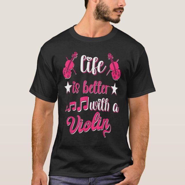 Camiseta With A Violin Player Girl Women Violinist (Anverso)