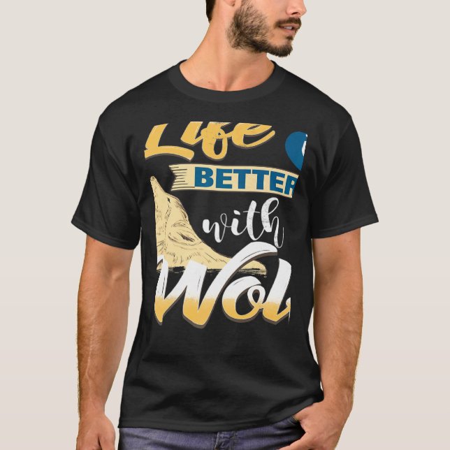 Camiseta With A Wolf Awesome Cool Designs Present (Anverso)