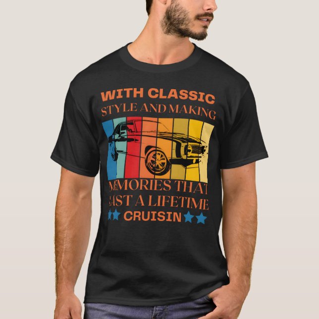 Camiseta with classic car retro (Anverso)