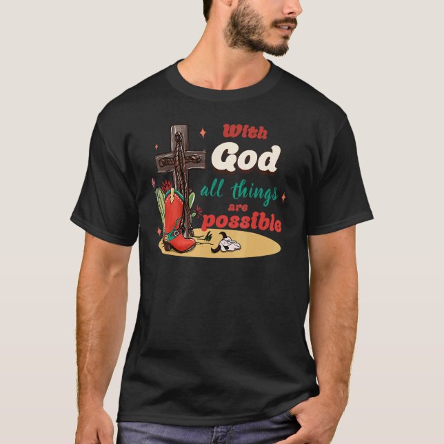 Camiseta With God All Things Are Possible Christmas Country (Anverso)