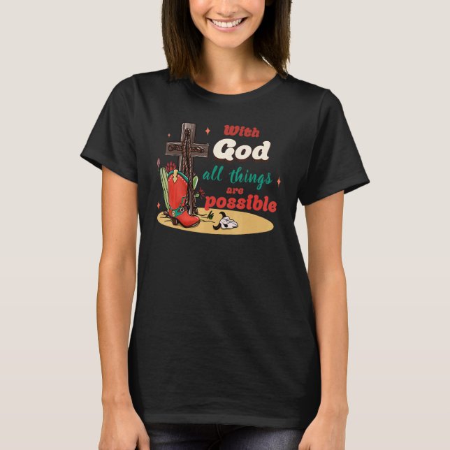 Camiseta With God All Things Are Possible Christmas Country (Anverso)