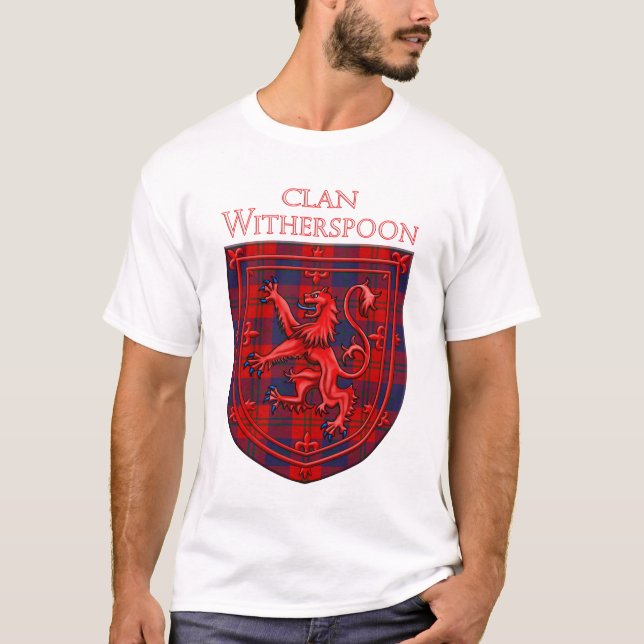 Camiseta Witherspoon Tartan Scottish Plaid Lion Rampant (Anverso)