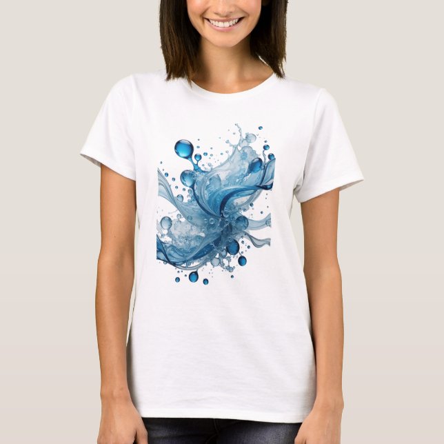 Camiseta Witty Blue WATER FLOW Quote (Anverso)