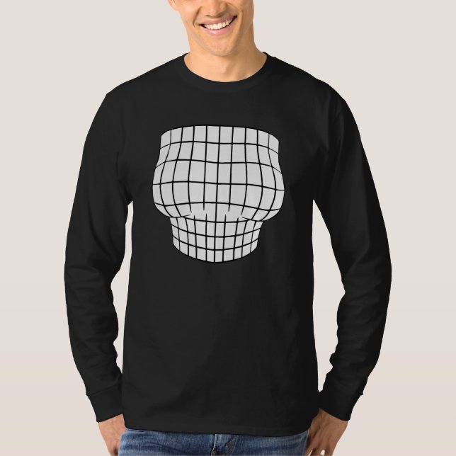 Camiseta Witty Grid Magnified Chest Optical Illusion Women (Anverso)