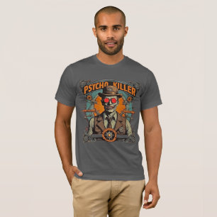 Camiseta Witty Retro Comic Art Steampunk Psycho Killer