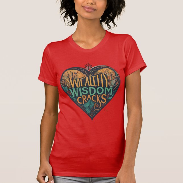 Camiseta Witty Wisdom Heart Tee: Donde la risa es oro (Anverso)