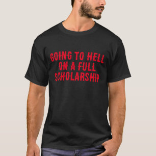 Camiseta Witty 'yendo al infierno en Halloween con beca com