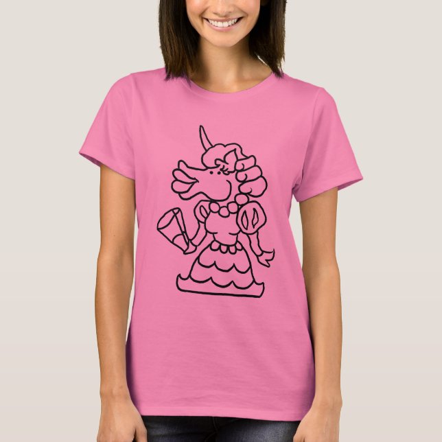 Camiseta Wizard101 Doodle Francisca (negro y blanco) (Anverso)