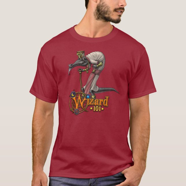 Camiseta Wizard101 profesor Alhazred (escuela de la (Anverso)