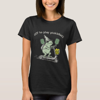 Camiseta Wizard Frog Hold Racket Scooter Ride Off To Play P