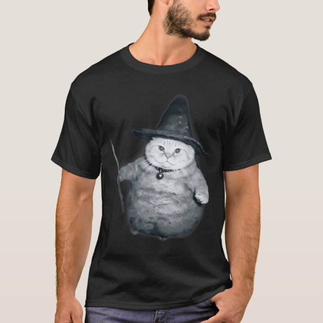 Camiseta Wizard Kitten Meme Chonk Witch Cat Meme Stud Brain (Anverso)
