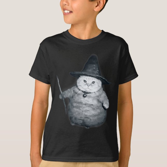 Camiseta Wizard Kitten Meme Chonk Witch Cat Meme Stud Brain (Anverso)