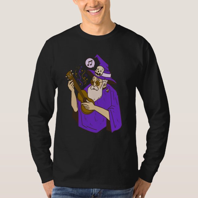 Camiseta wizard ukulele witch music playing guitar (Anverso)