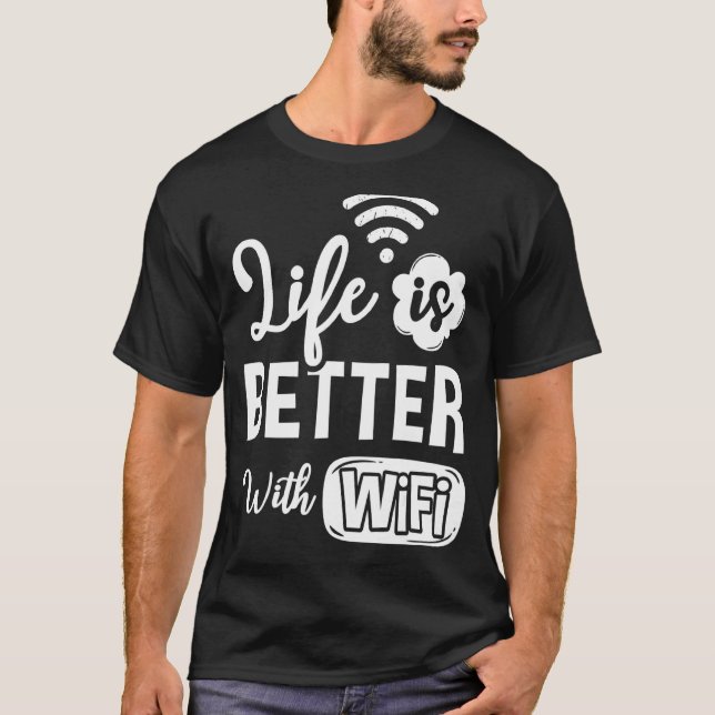 Camiseta Wlan de Internet de enrutador Wifi cita contraseña (Anverso)