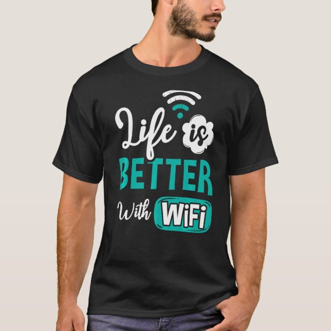 Camiseta Wlan de Internet de enrutador Wifi cita contraseña (Anverso)