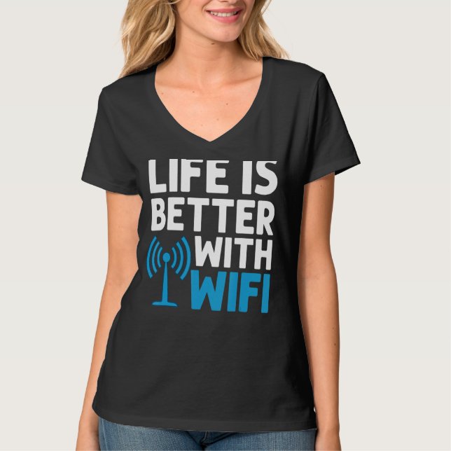 Camiseta Wlan de Internet de enrutador Wifi cita contraseña (Anverso)