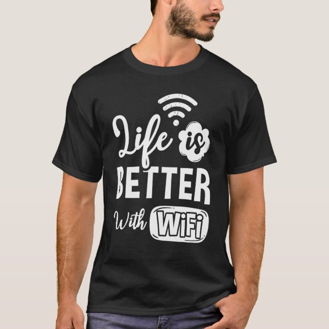 Camiseta Wlan de Internet de enrutador Wifi cita contraseña (Anverso)