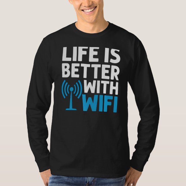 Camiseta Wlan de Internet de enrutador Wifi cita contraseña (Anverso)